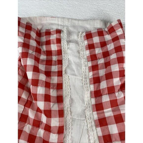 Vintage Baby Crib Toddler Bed Quilt Easter Bunny Red White Gingham 53”x39” - Picture 9 of 13